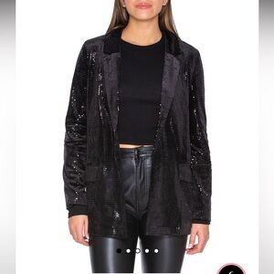 Bishop + Young Steal the Night Blazer Black Sequins XS